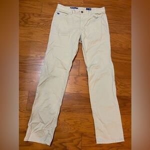 Stitch Pants Mens 32x32 Beige Stretch Britches Golf Flat Front Chino Trousers